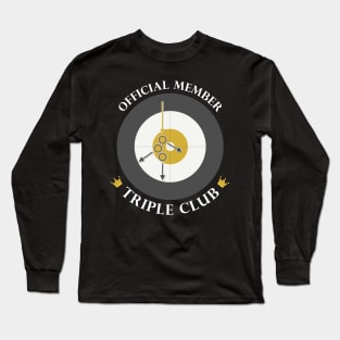 The "Triple Club" - White Text Long Sleeve T-Shirt